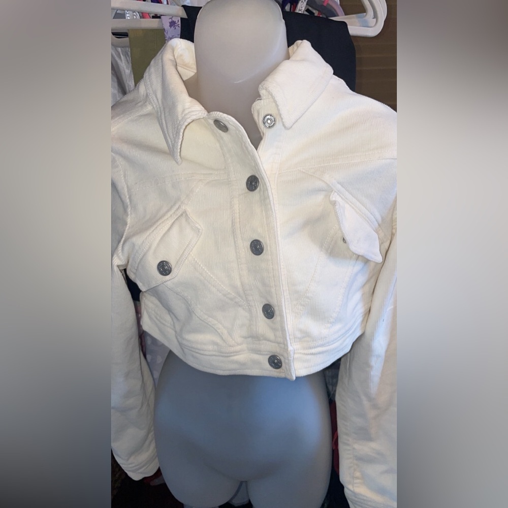 Vintage GASOLINE white corduroy cropped jacket - Picture 3 of 5